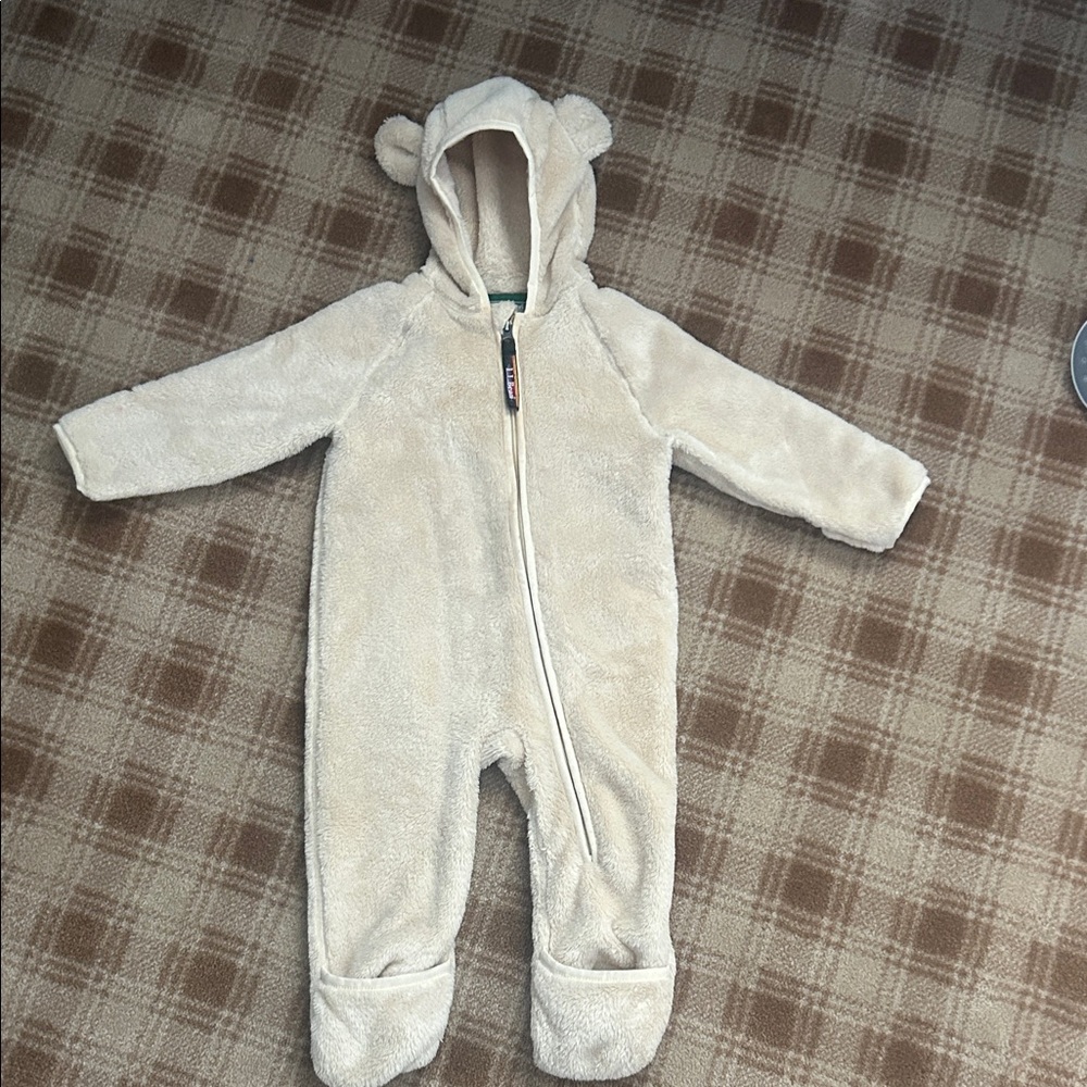 L.L. Bean Cream Fleece Kids Footie